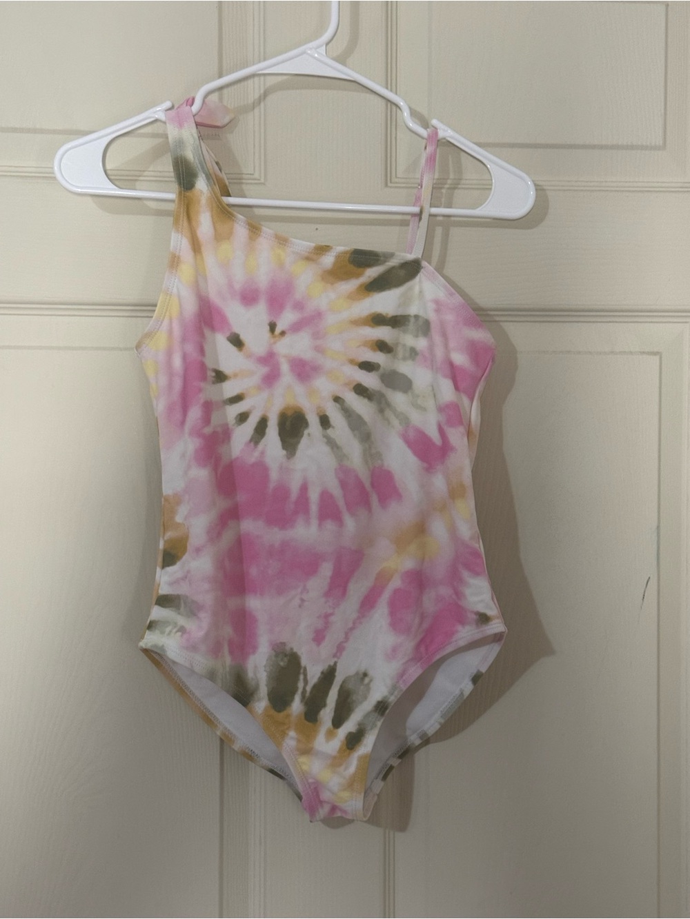 Arizona Jean Company Pink, Yellow & Green Tie-Dye Kids One-Piece Swimsuit